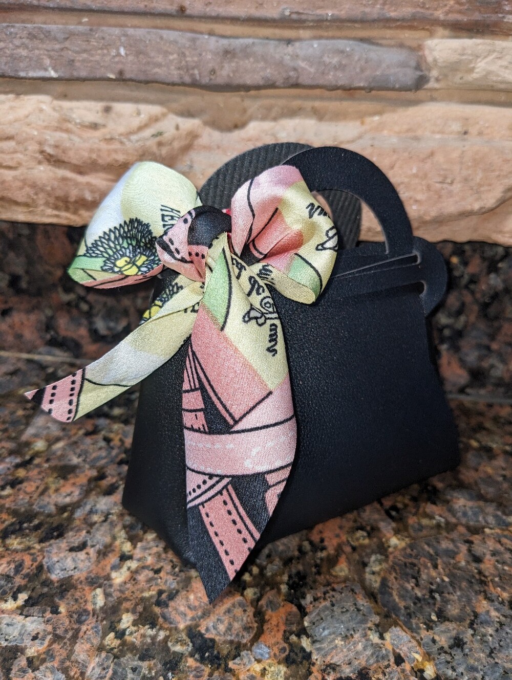 🌸Mini Tote Bag Gift Card Holder with Pink Accent Scarf